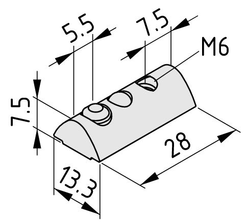 T-Slot Nut F 8 St M6, bright zinc-plated - 0.0.613.19