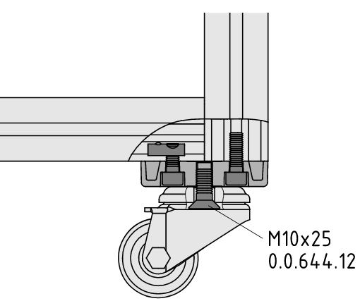 Castor D50 swivel, heavy-duty (SKU: 0.0.714.30)